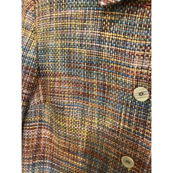 Coldwater Creek Womens Tweed Pastels Woven Lined Jacket M Artsy Spring Classic - Picture 2 of 9